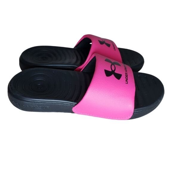 Kids Pink Under Armour Pool Slides - Picture 5 of 6